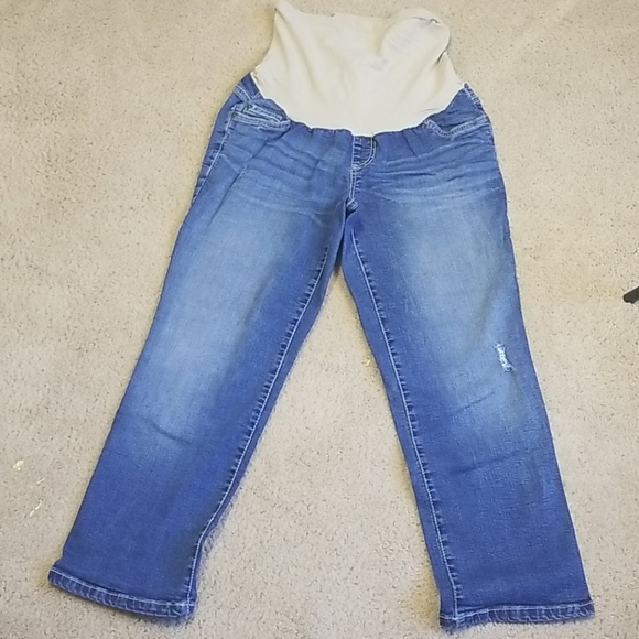 INDIGO BLUE: MATERNITY SIZE LARGE BLUE JEANS - Picture 1 of 3